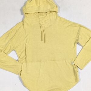 Prana Foresta Top Hoodie Birch Yellow Kangaroo Pocket Women XL